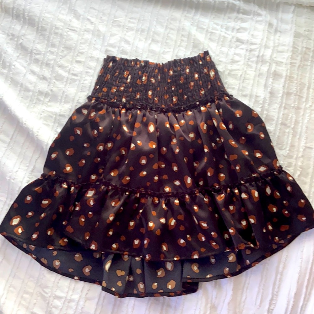 Altered state cheetah print silk skirt